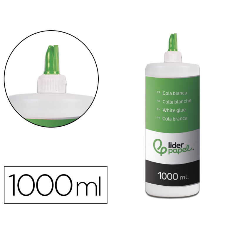 Pegamento cola blanca lavable liderpapel bote de 1000 ml