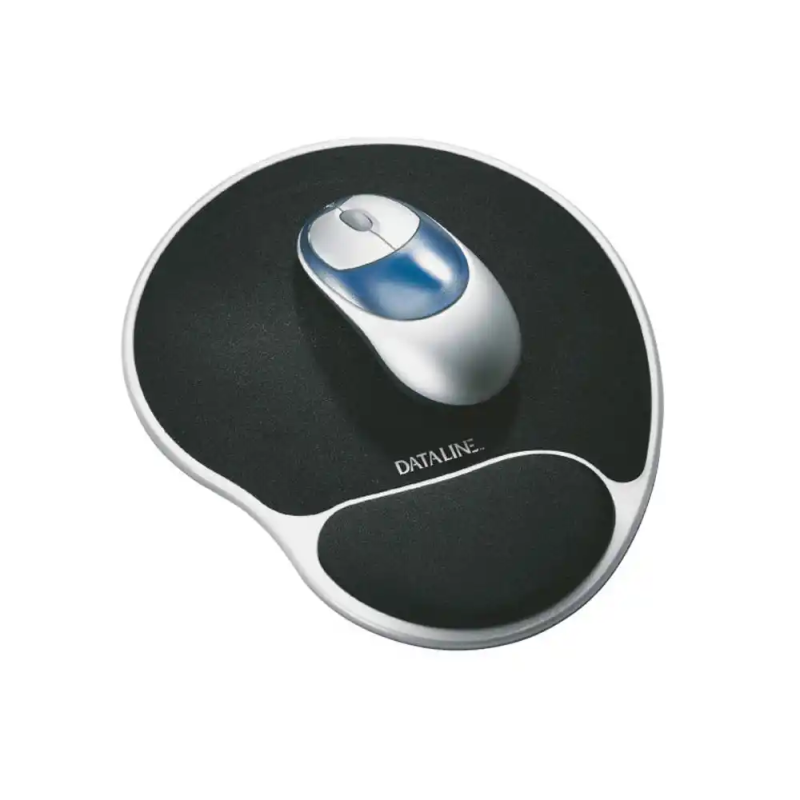 Alfombrilla para raton esselte premium con reposamuñecas gel color plata/negro 215x300 mm