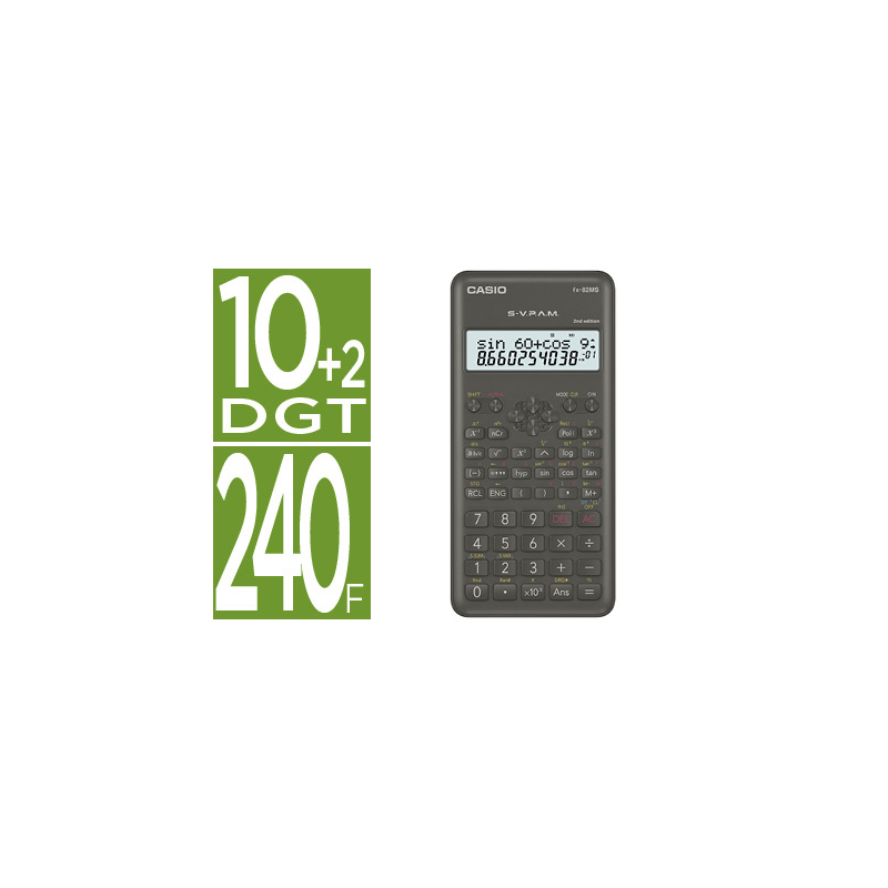 Calculadora casio fx-82msii cientifica 240 funciones pantalla de dos lineas