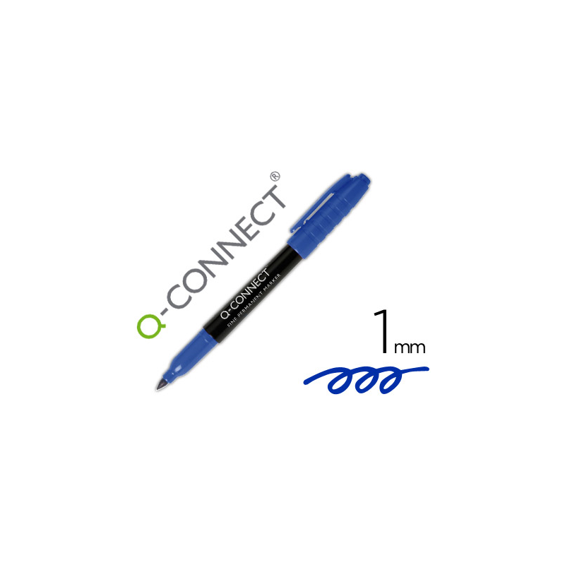 Rotulador q-connect para cd/dvd punta fibra permanente azul punta redonda 1 mm