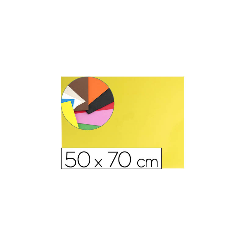 Goma eva liderpapel 50x70cm 60g/m2 espesor 1.5mm amarillo