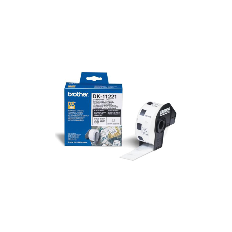 Etiqueta brother dk11221 23x23 mm 1000 etq para impresoras ql