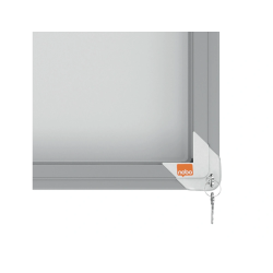 Vitrina de anuncios nobo premium plus con puerta corredera fondo magnetico 18 x din a4 hojas 997x1412x54 mm