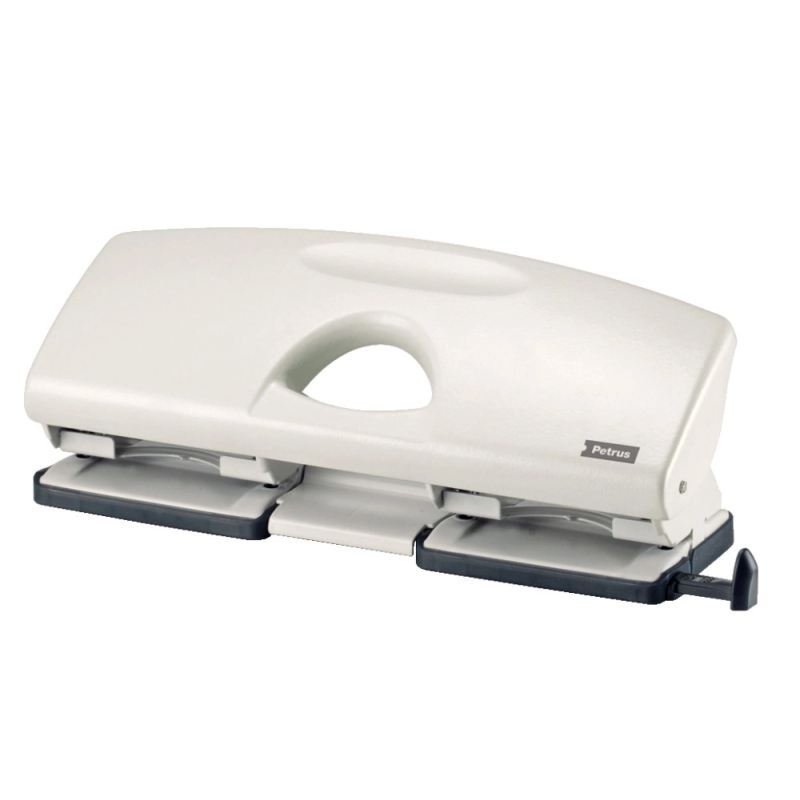 Taladrador petrus 405 color gris capacidad 25 hojas