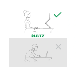 Soporte para portatil leitz ajustable en altura color blanco 253x258x45 mm