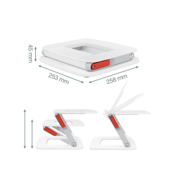 Soporte para portatil leitz ajustable en altura color blanco 253x258x45 mm