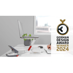 Soporte para portatil leitz ajustable en altura color blanco 253x258x45 mm