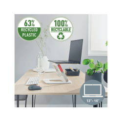 Soporte para portatil leitz ajustable en altura color blanco 253x258x45 mm