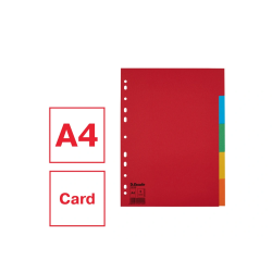 Separadores esselte din a4 cartulina 150 gr 1-5 multitaladro multicolor