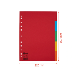 Separadores esselte din a4 cartulina 150 gr 1-5 multitaladro multicolor