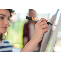 Rotulador nobo para pizarra blanca tinta liquida punta conica 3 mm colores surtidos caja de 10 unidades