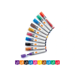 Rotulador nobo para pizarra blanca tinta liquida punta conica 3 mm colores surtidos caja de 10 unidades