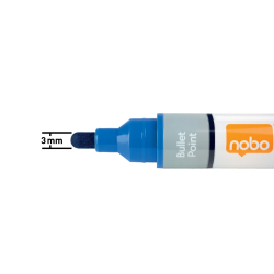 Rotulador nobo para pizarra blanca tinta liquida punta conica 3 mm azul caja de 10 unidades
