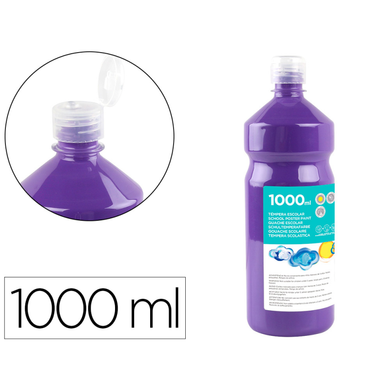 Tempera liquida liderpapel escolar 1000 ml violeta