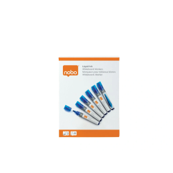 Rotulador nobo para pizarra blanca tinta liquida punta conica 3 mm azul caja de 10 unidades