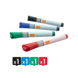 Rotulador nobo para pizarra cristal bolsa de 4 unidades colores surtidos