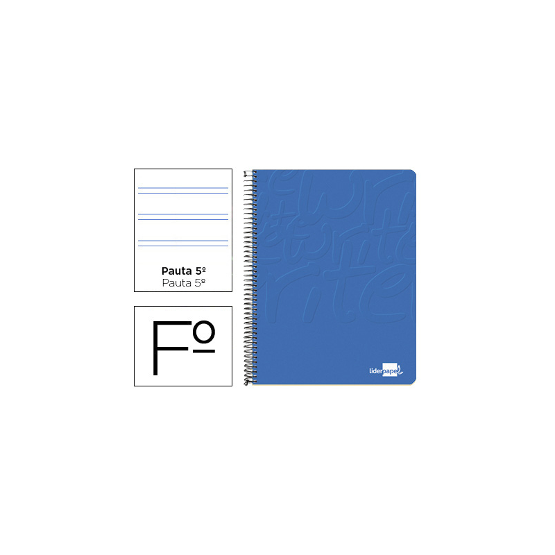 Cuaderno espiral liderpapel folio write tapa blanda 80h 60gr pauta 2,5 mm con margen color azul