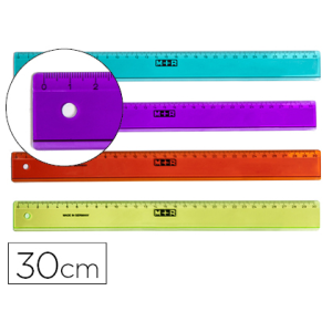 Regla m+r 30 cm plastico...