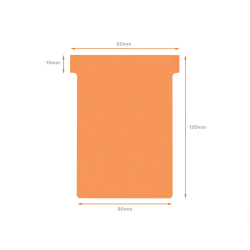 Ficha t para plannings nobo indice 3 cartulina 170 gr color naranja pack de 100 unidades