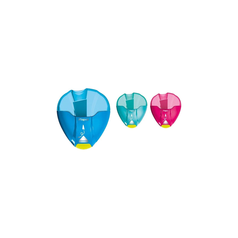 Sacapuntas maped plastico i-gloo 1 uso con deposito colores surtidos