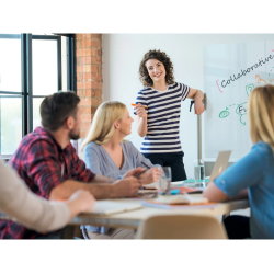 Pizarra blanca nobo cristal movil 120x90 cm