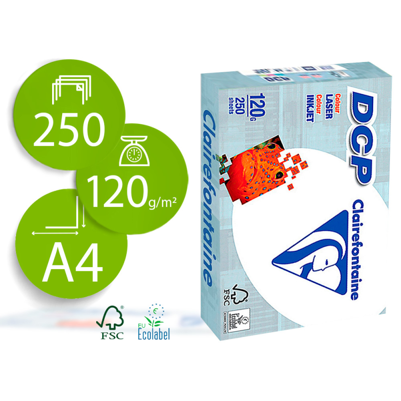 Papel fotocopiadora clairefontaine din a4 120 gramos paquete de 250 hojas