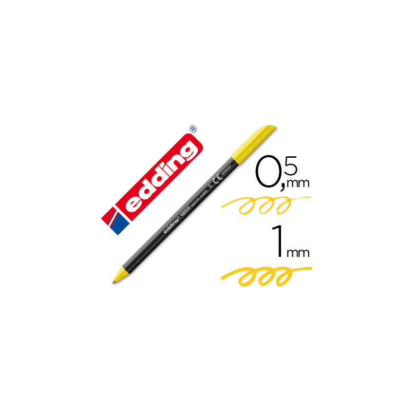 Rotulador edding punta fibra 1200 amarillo n.5 punta redonda 0.5 mm