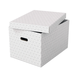 Caja almacenamiento esselte grande color blanco 510x355x305 mm pack de 3 unidades
