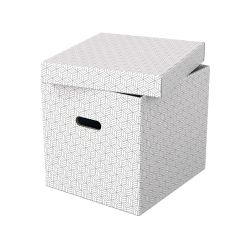 Caja almacenamiento esselte cubica color blanco 365x320x315 mm pack de 3 unidades