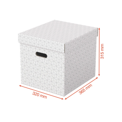 Caja almacenamiento esselte cubica color blanco 365x320x315 mm pack de 3 unidades