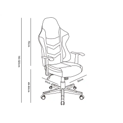 Silla q-connect gaming orvieto simil piel base nylon alt max 1200 anc 650 prof 650 mm ruedas premium negro rojo