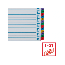 Separador numerico esselte cartulina 1-31 juego de 31 separadores din a4 multitaladro