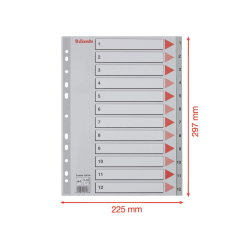 Separador numerico esselte cartulina 1-12 juego de 12 separadores folio multitaladro