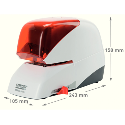 Grapadora electrica rapid 5050e capacidad 50 hojas usa casette grapas 5050e color plata/naranja