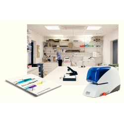 Grapadora electrica rapid 5050e capacidad 50 hojas usa casette grapas 5050e color azul