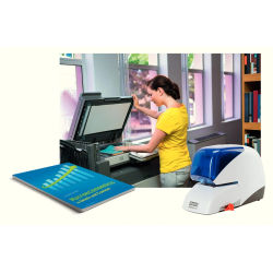 Grapadora electrica rapid 5050e capacidad 50 hojas usa casette grapas 5050e color azul