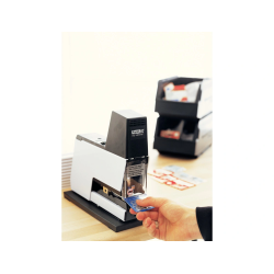 Grapadora electrica rapid 105e capacidad 50 hojas usa grapas 66/6-8 mm color blanco/negro