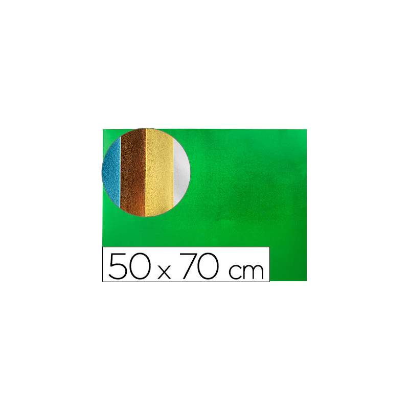 Goma eva liderpapel 50x70 cm espesor 2 mm metalizada verde
