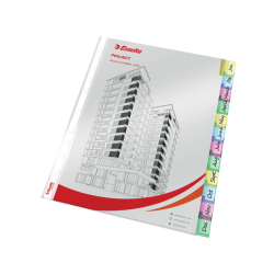 Funda multitaladro esselte con pestañas din a4 polipropileno cristal con refuerzo 85 mc pack de 12