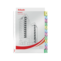 Funda multitaladro esselte con pestañas din a4 polipropileno cristal con refuerzo 85 mc pack de 12