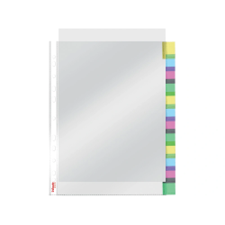 Funda multitaladro esselte con pestañas din a4 polipropileno cristal con refuerzo 85 mc pack de 12