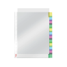 Funda multitaladro esselte con pestañas din a4 polipropileno cristal con refuerzo 85 mc pack de 12
