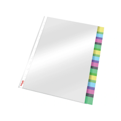Funda multitaladro esselte con pestañas din a4 polipropileno cristal con refuerzo 85 mc pack de 12