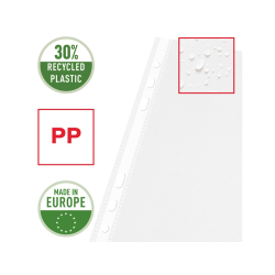 Funda multitaladro esselte din a5 polipropileno piel de naranja con refuerzo bolsa de 100 unidades