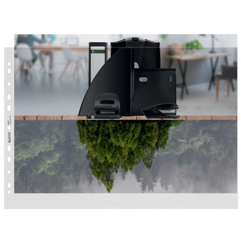 Funda multitaladro leitz din a3 polipropileno piel de naranja con refuerzo 100 mc bolsa de 25 unidades