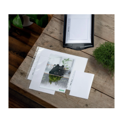 Funda multitaladro leitz din a3 polipropileno piel de naranja con refuerzo 100 mc bolsa de 25 unidades