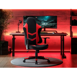 Silla q-connect gaming orvieto simil piel base nylon alt max 1200 anc 650 prof 650 mm ruedas premium negro rojo