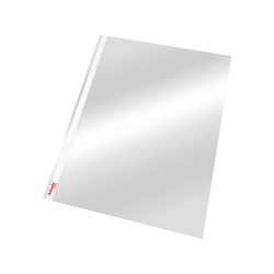 Funda multitaladro esselte din a4 polipropileno cristal con refuerzo bolsa de 100 unidades