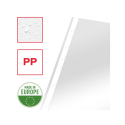 Funda multitaladro esselte din a4 polipropileno cristal con refuerzo bolsa de 100 unidades