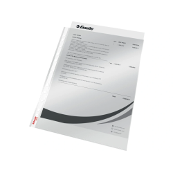 Funda multitaladro esselte din a4 polipropileno cristal con refuerzo bolsa de 100 unidades